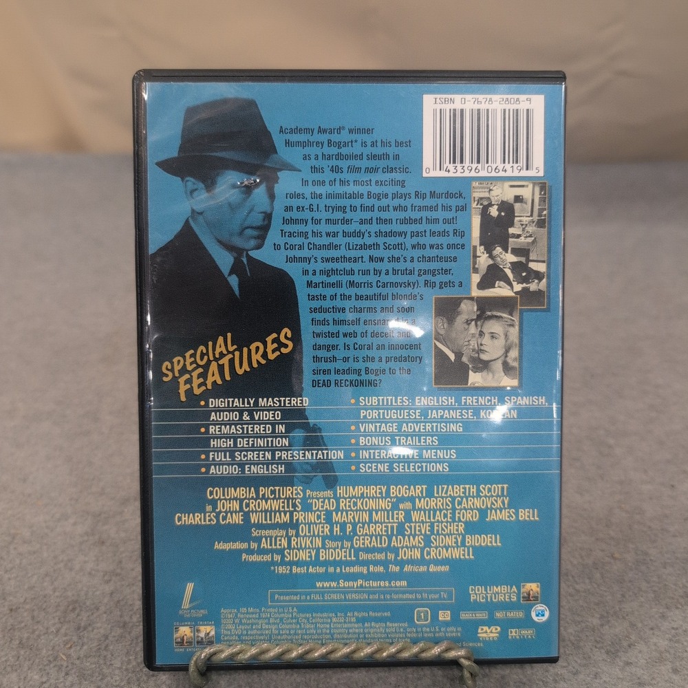 Dead Reckoning DVD Humphrey Bogart Lizabeth Scott 1947 Film Noir Mystery 06419 - Picture 1 of 2